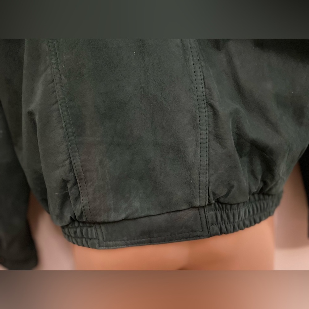 Fluid Internationale~Men’s~Vtg.~Dark Green~Genuine Leather~Bomber Jacket~Size XL - Picture 14 of 16